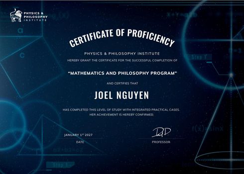 Proficiency certificate template, professional education, geometric design vector