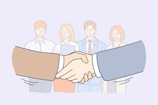 Handshake, partnership, business cooperation concept