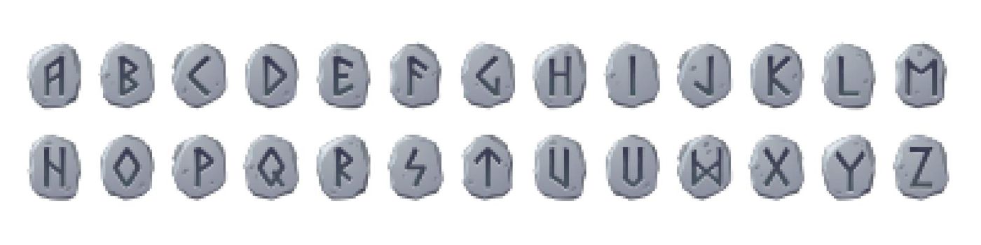 Viking runes alphabet celtic font with runic signs