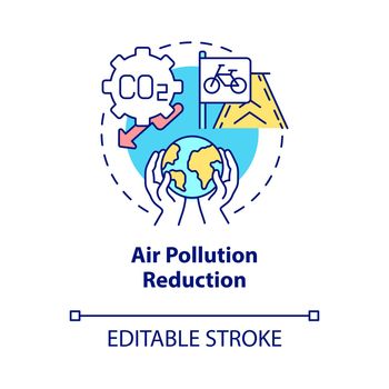 Air pollution reduction concept icon