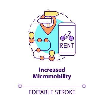 Increased micromobility concept icon