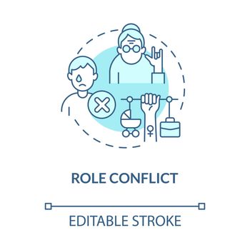 Role conflict blue concept icon