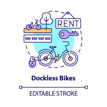 Dockless bikes concept icon