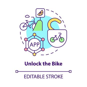 Unlock bike concept icon