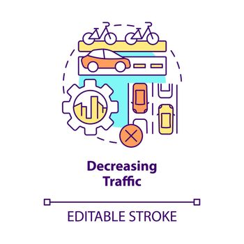 Decreasing traffic concept icon