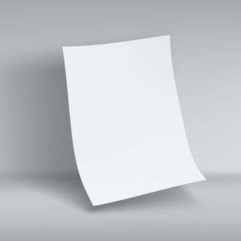 3D Blank White Fold A4 Paper Sheet