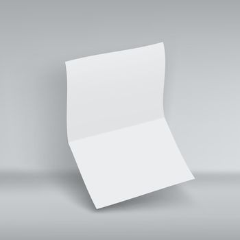 Blank White Two Fold A4 Paper Sheet