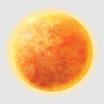 Realistic sun element vector in gray background