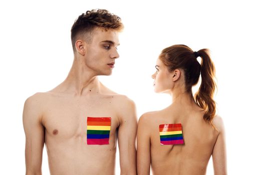 couple Flag lgbt transgender sexual minorities light background