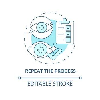 Repeat the process blue concept icon