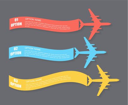Retro Airplane Banner. Vector Illustration.