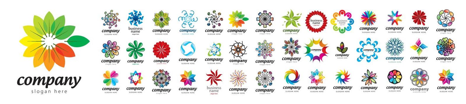 A set of vector logos abstract on a white background