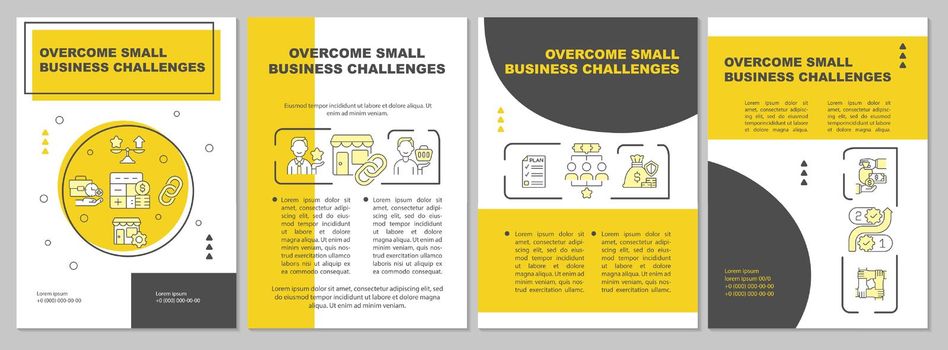 Overcome small business challenge process brochure template