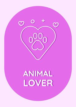 Animal rescue organization postcard with linear glyph icon