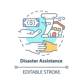 Disaster assistant concept icon