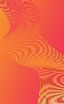 Orange abstract background with wavy lines - Vector