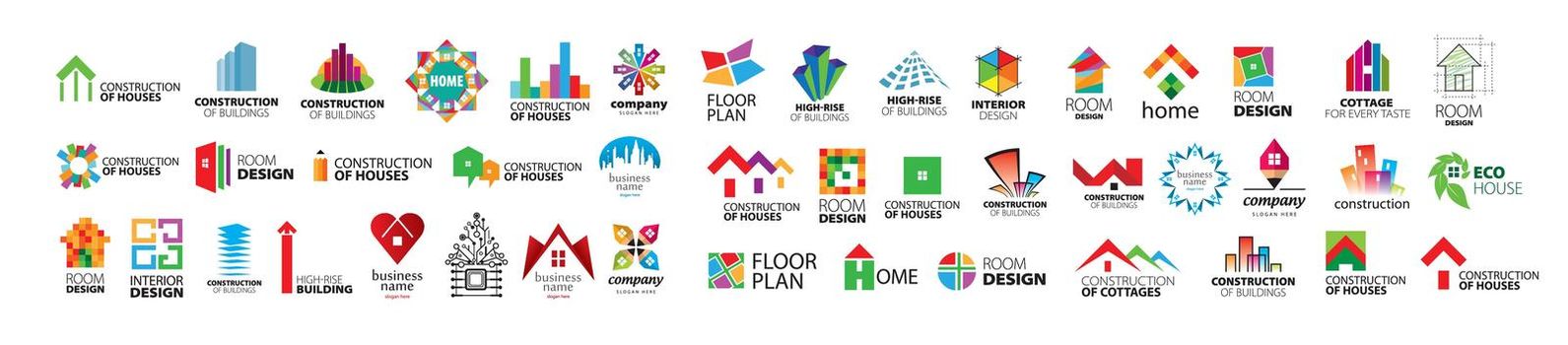 A set of vector logos of construction and home improvement