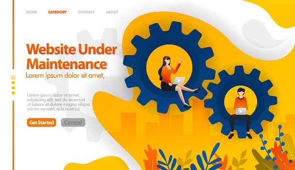 Web under maintenance, 404 not found, web in sales, web in repair vector illustration concept can be use for, landing page, template, ui ux, web, mobile app, poster, banner, website