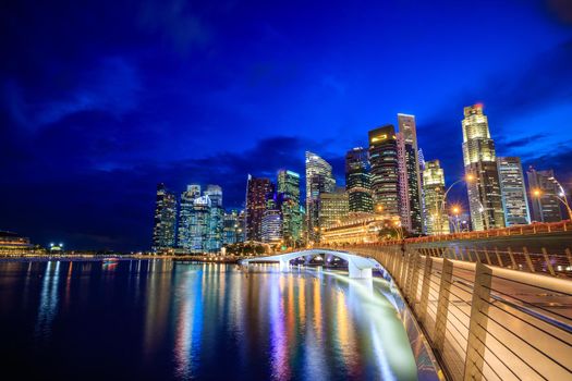 Landscape of skyline Singapore financial district 