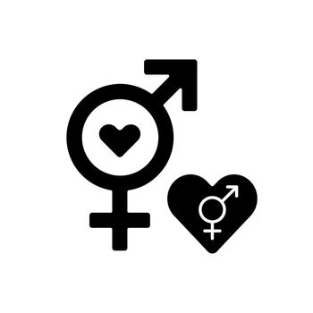 Bisexual symbol black glyph icon