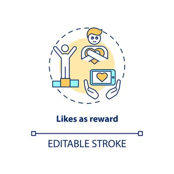 Likes as reward concept icon