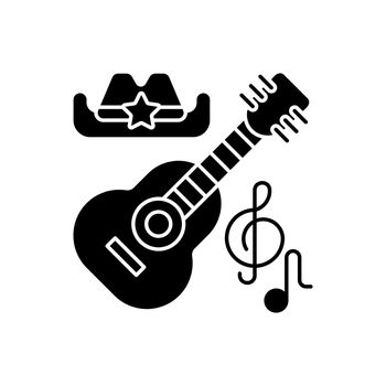 Country music black glyph icon