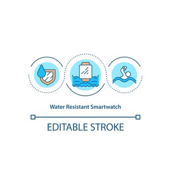 Water resistant smartwatch concept icon