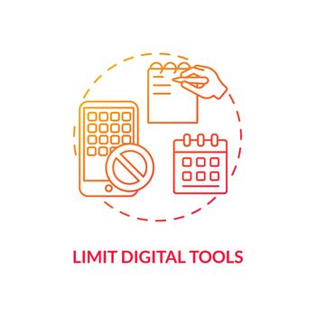 Limit digital tools concept icon