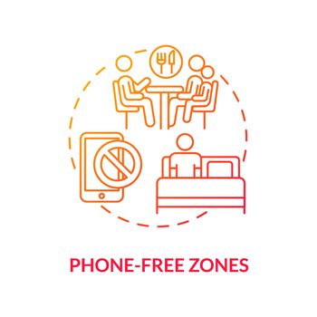 Phone-free zones concept icon
