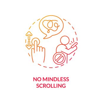 No mindless scrolling concept icon