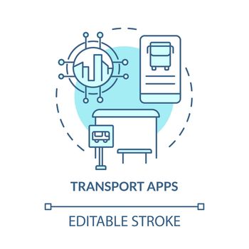 Transport apps blue concept icon