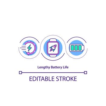 Lengthy battery life concept icon