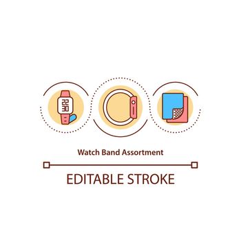 Watch band assortment concept icon