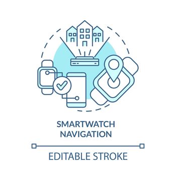 Smartwatch navigation blue concept icon
