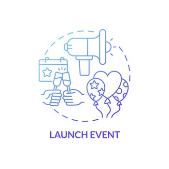 Launch event promo concept icon