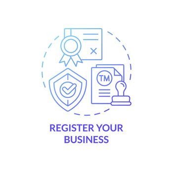 Register your business process concept icon