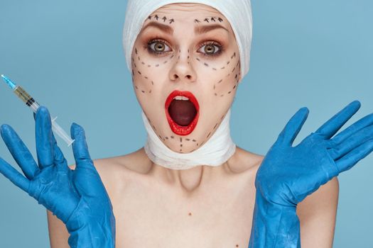 woman aesthetic facial surgery clinic body care close-up