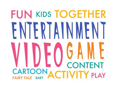 Entertainment colorful word collage