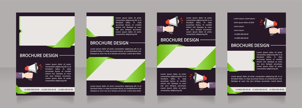 Employment contract signing blank brochure layout design