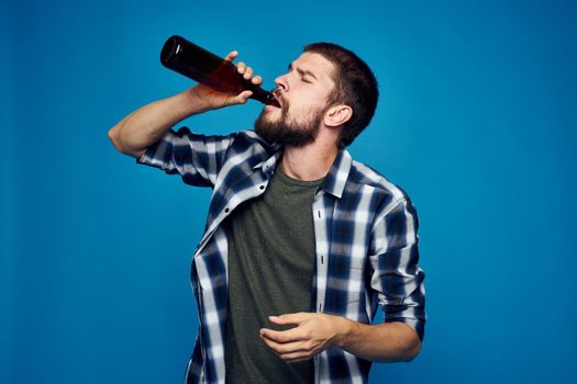 bearded man beer alcohol emotions fun isolated background