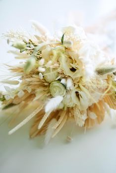 bridal bouquet of dried wildflowers