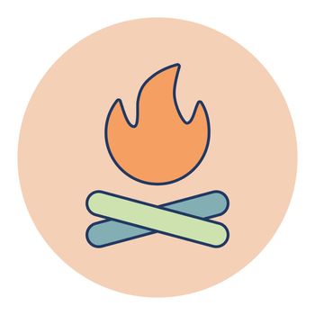 Bonfire vector icon. Camping and Hiking sign