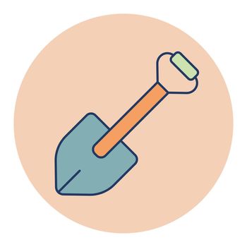 Camping shovel for expedition icon vector