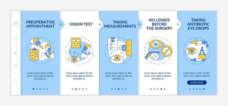 Operation for eyes onboarding vector template