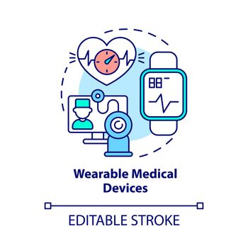 Wearable medical devices concept icon