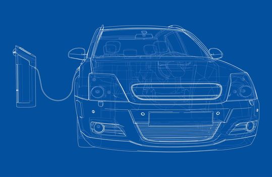 Electric Vehicle Charging Station Sketch