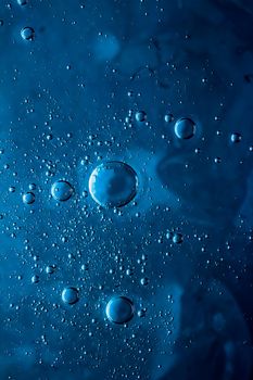 Blue water texture as aquatic background, nature and science concept, skincare cosmetics and hygiene macro closeup