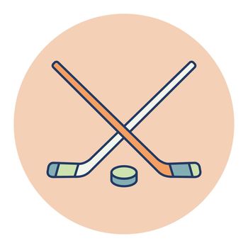 Ice Hockey Sticks and Puck vector icon