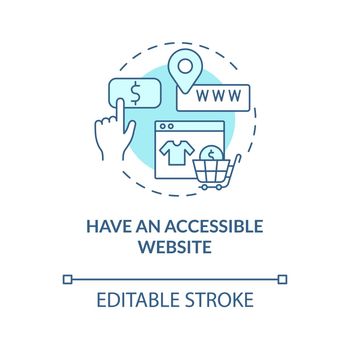 Have accessible website turquoise blue concept icon