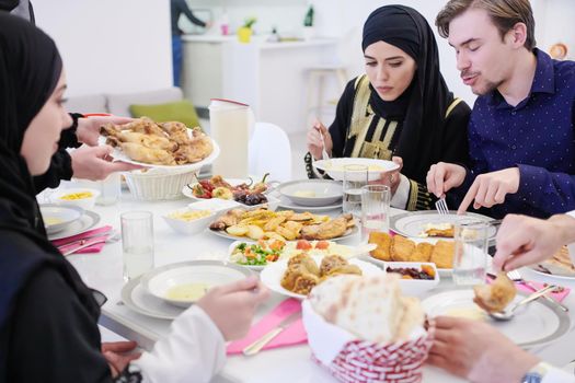 muslim family having a Ramadan feast
